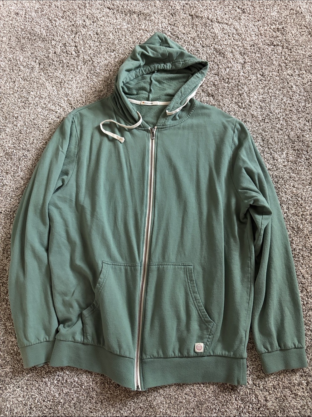 Marine Layer Men's Full-Zip Hoodie in Sage Green
